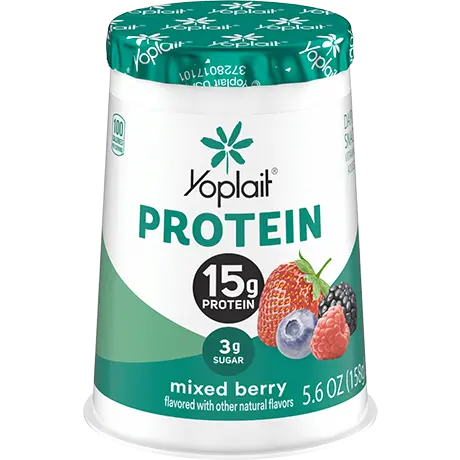 Yoplait protein mixed berry yogurt single serve, front of package