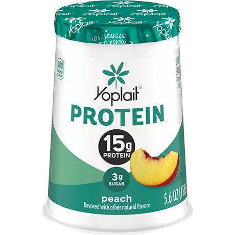 Yoplait protein peach yogurt single serve, front of package